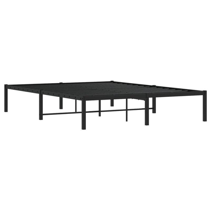 Cadru pat metalic, negru, 140x190 cm