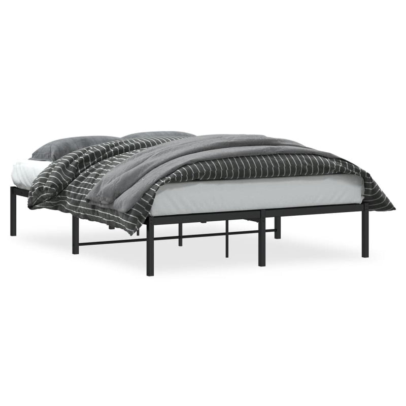 Cadru pat metalic, negru, 140x200 cm