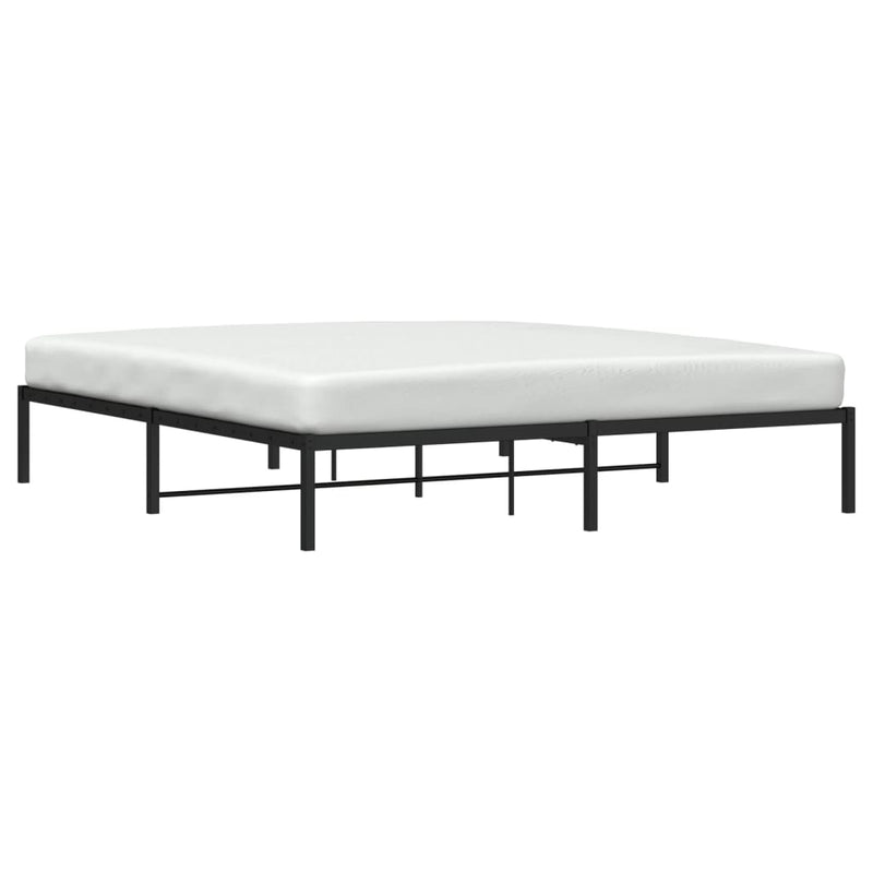 Cadru pat metalic, negru, 183x213 cm