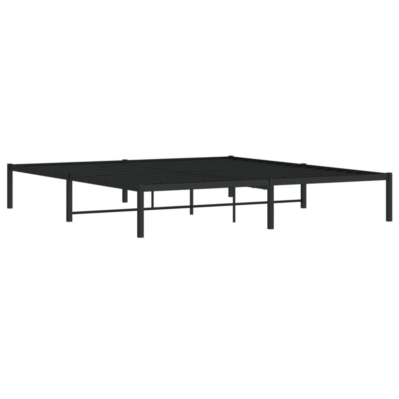 Cadru pat metalic, negru, 183x213 cm