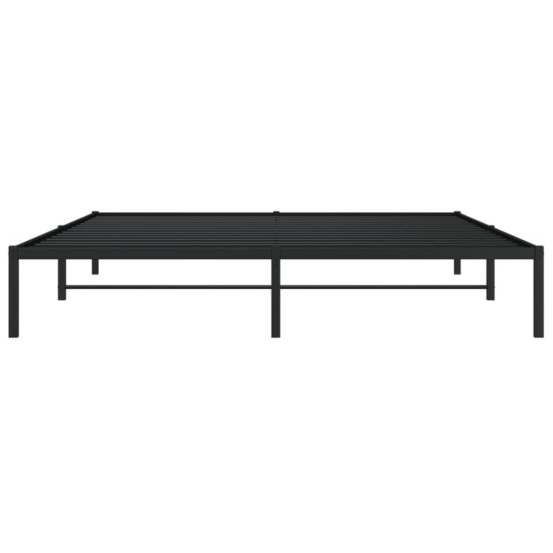 Cadru pat metalic, negru, 183x213 cm