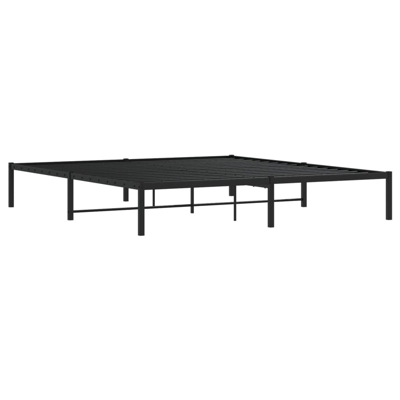 Cadru pat metalic, negru, 183x213 cm