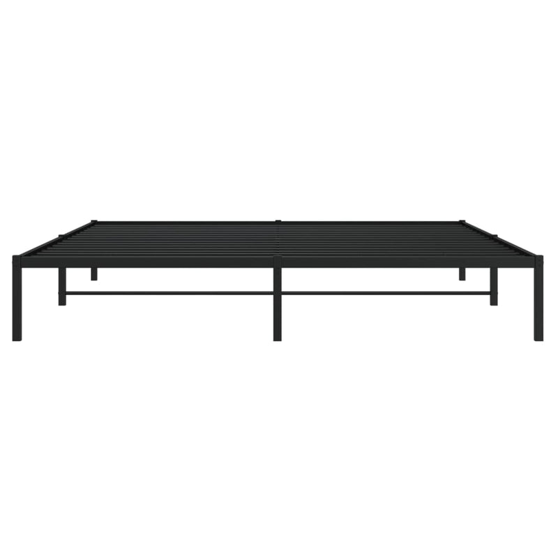 Cadru pat metalic, negru, 200x200 cm