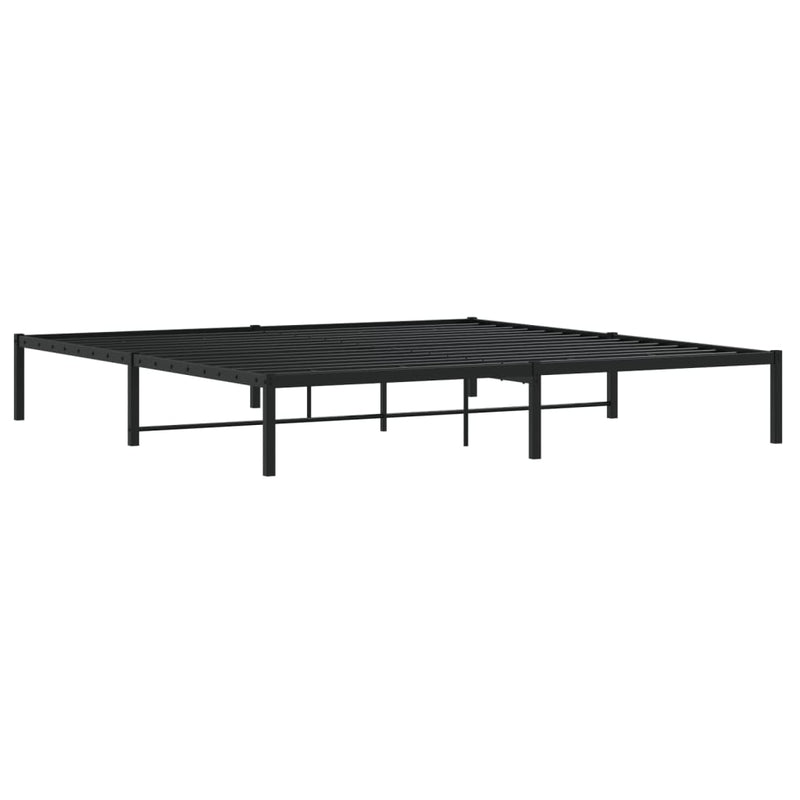 Cadru pat metalic, negru, 200x200 cm