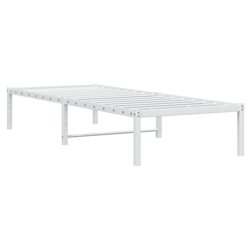 Cadru pat metalic, alb, 75x190 cm