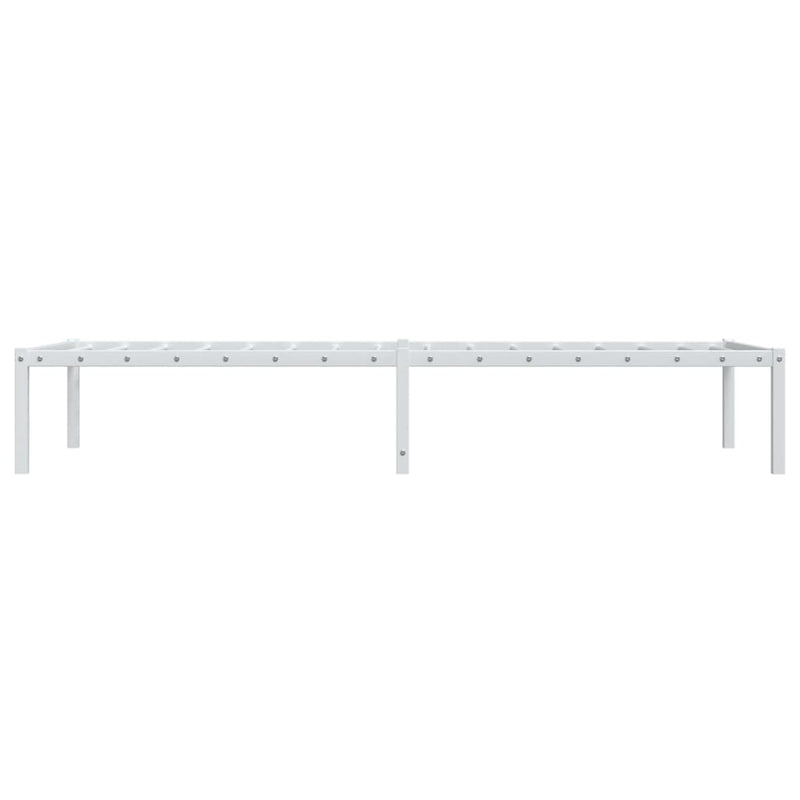 Cadru pat metalic, alb, 75x190 cm