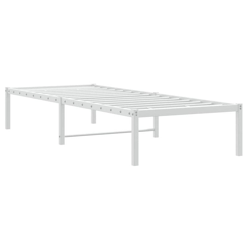 Cadru pat metalic, alb, 75x190 cm