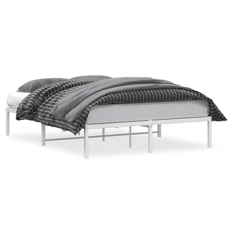 Cadru pat metalic, alb, 135x190 cm