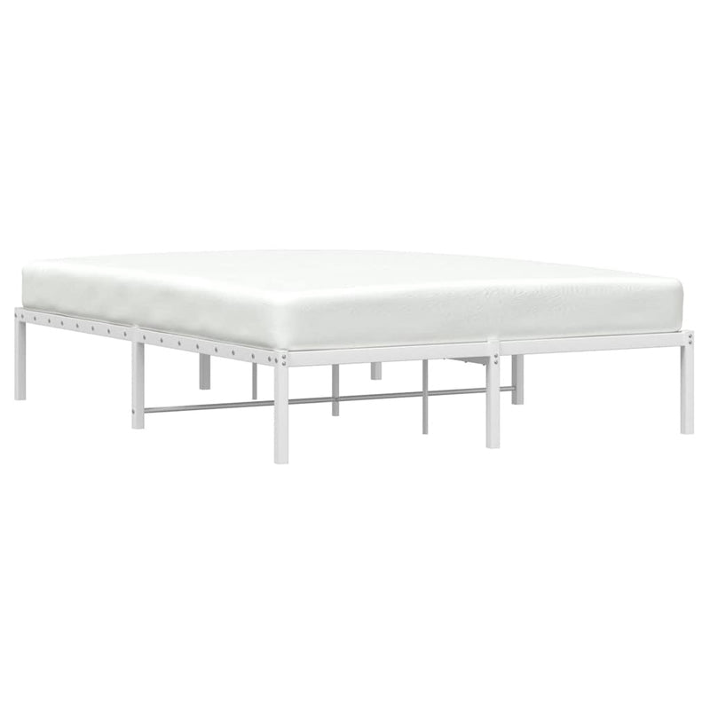 Cadru pat metalic, alb, 135x190 cm