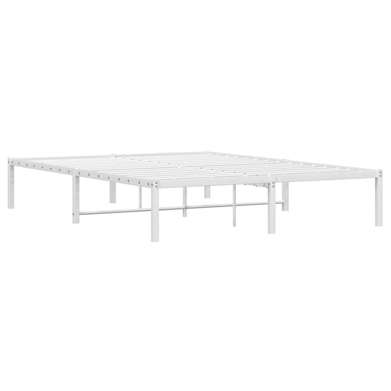 Cadru pat metalic, alb, 135x190 cm