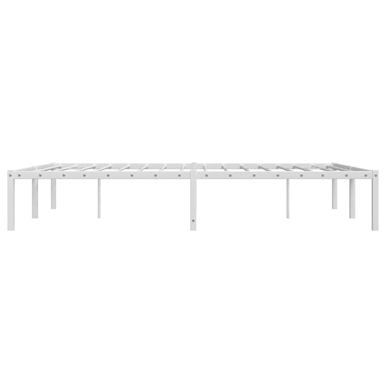 Cadru pat metalic, alb, 135x190 cm