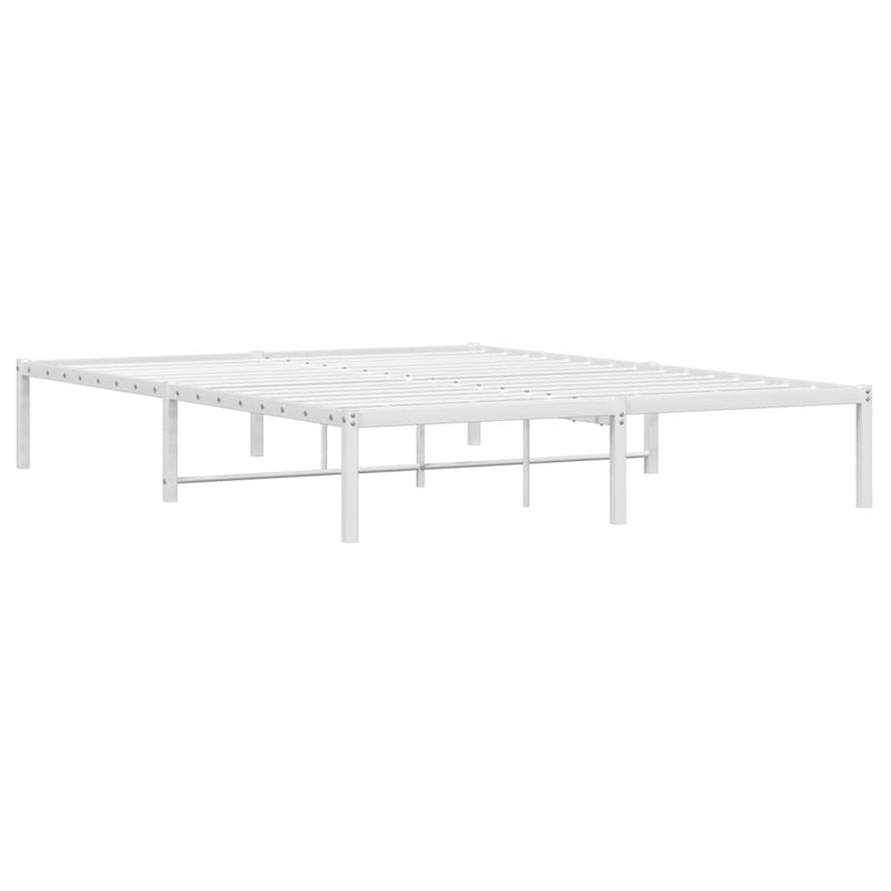 Cadru pat metalic, alb, 150x200 cm