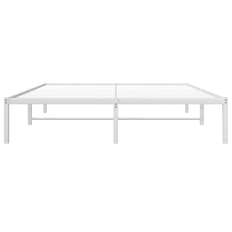 Cadru pat metalic, alb, 150x200 cm