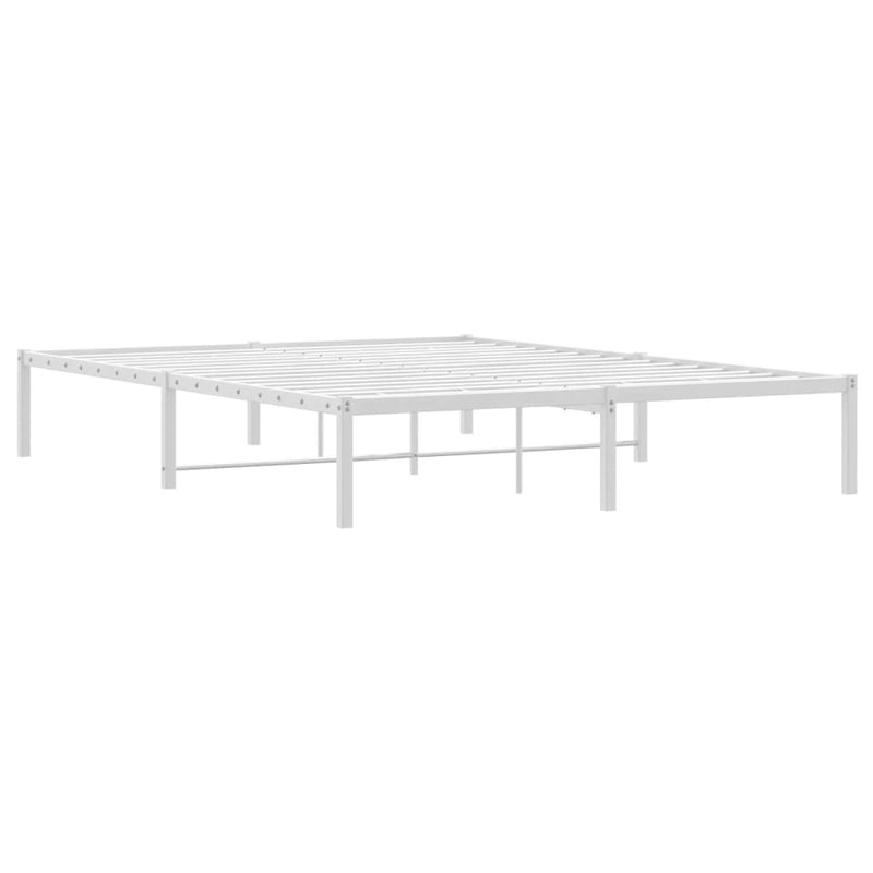 Cadru pat metalic, alb, 150x200 cm