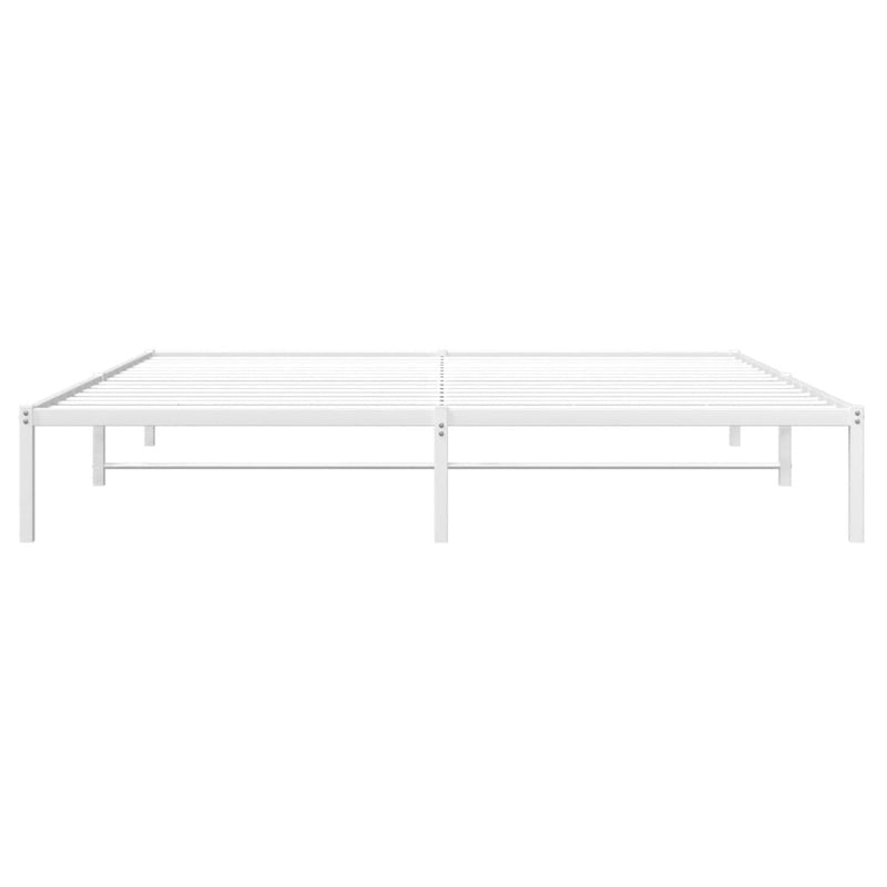 Cadru pat metalic, alb, 200x200 cm