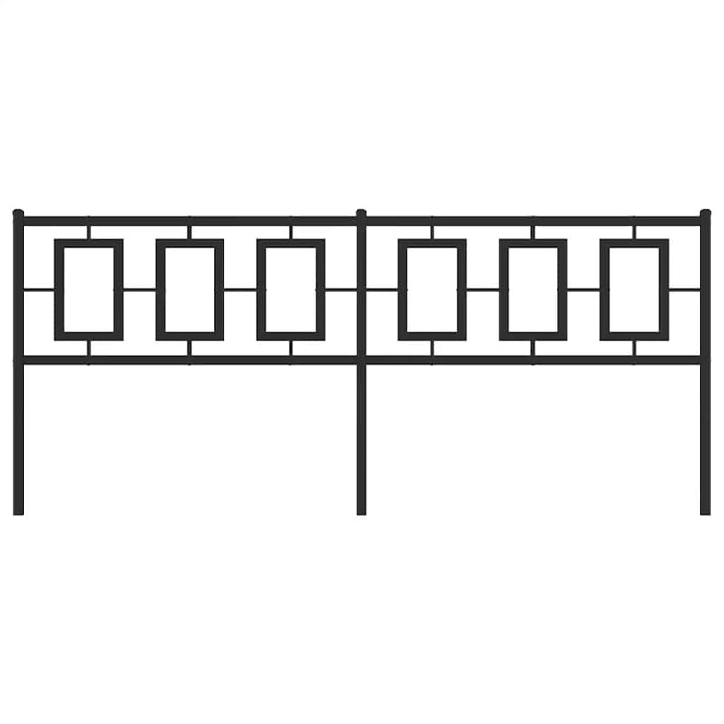 Tăblie de pat de schimb metalică, negru, 200 cm