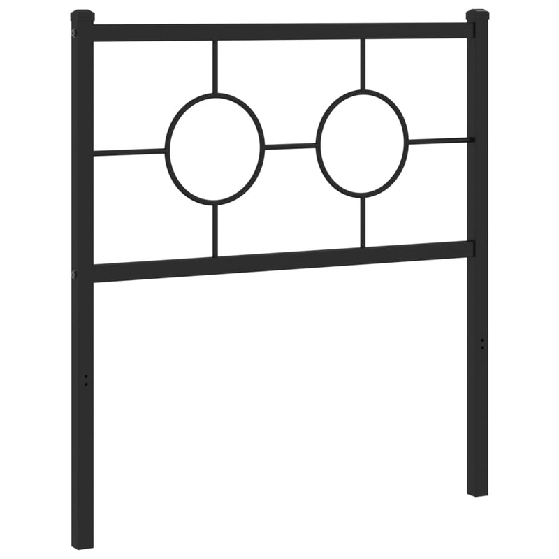 Tăblie de pat de schimb metalică, negru, 80 cm