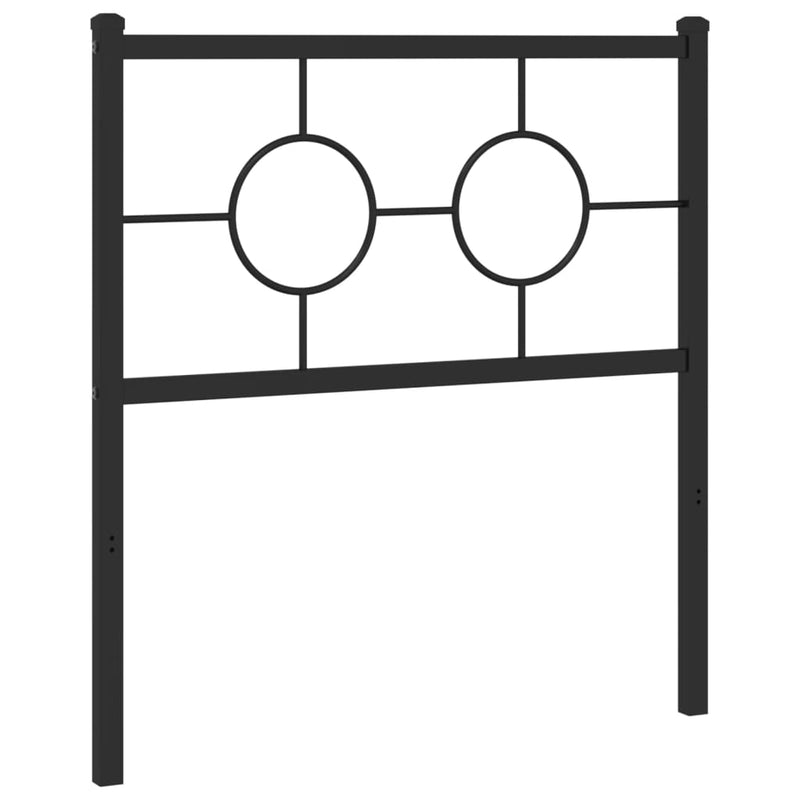 Tăblie de pat de schimb metalică, negru, 80 cm