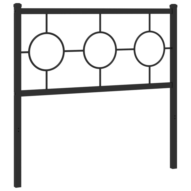 Tăblie de pat de schimb metalică, negru, 90 cm