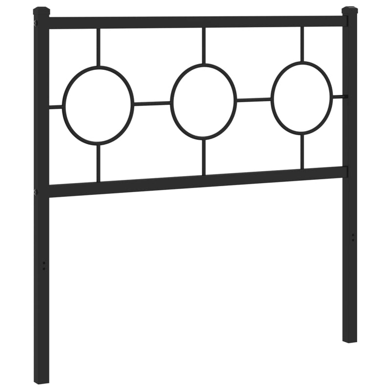 Tăblie de pat de schimb metalică, negru, 90 cm
