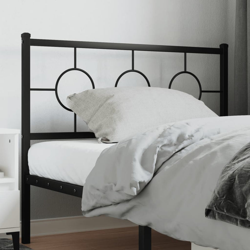 Tăblie de pat de schimb metalică, negru, 107 cm