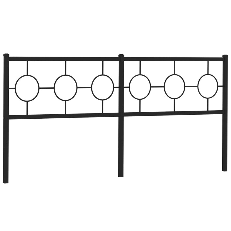 Tăblie de pat de schimb metalică, negru, 180 cm