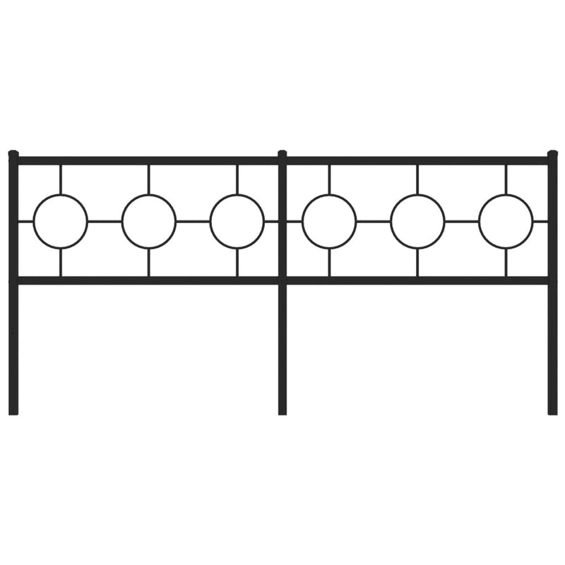 Tăblie de pat de schimb metalică, negru, 180 cm