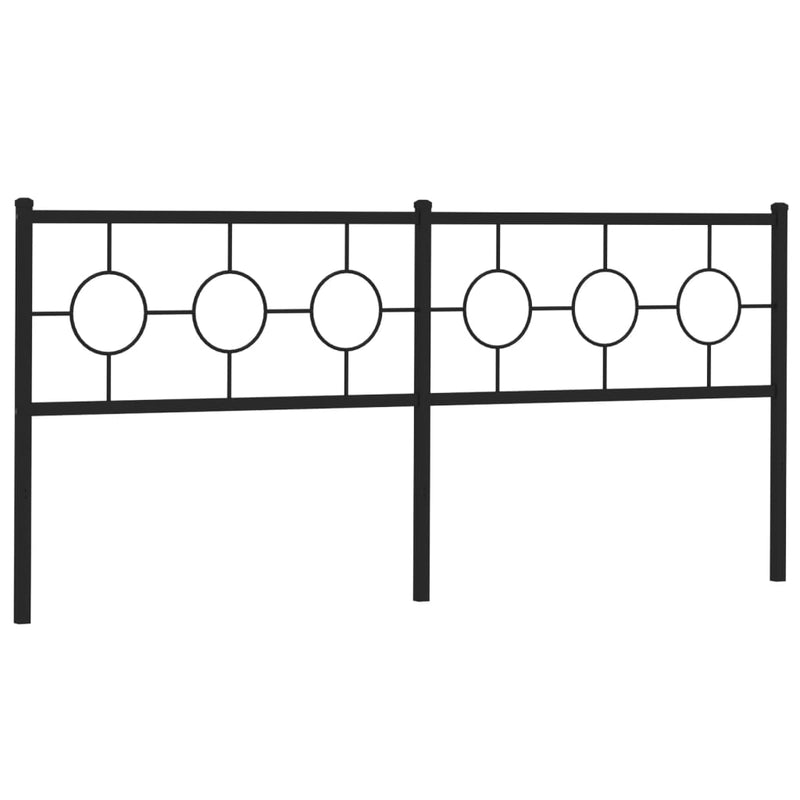 Tăblie de pat de schimb metalică, negru, 200 cm
