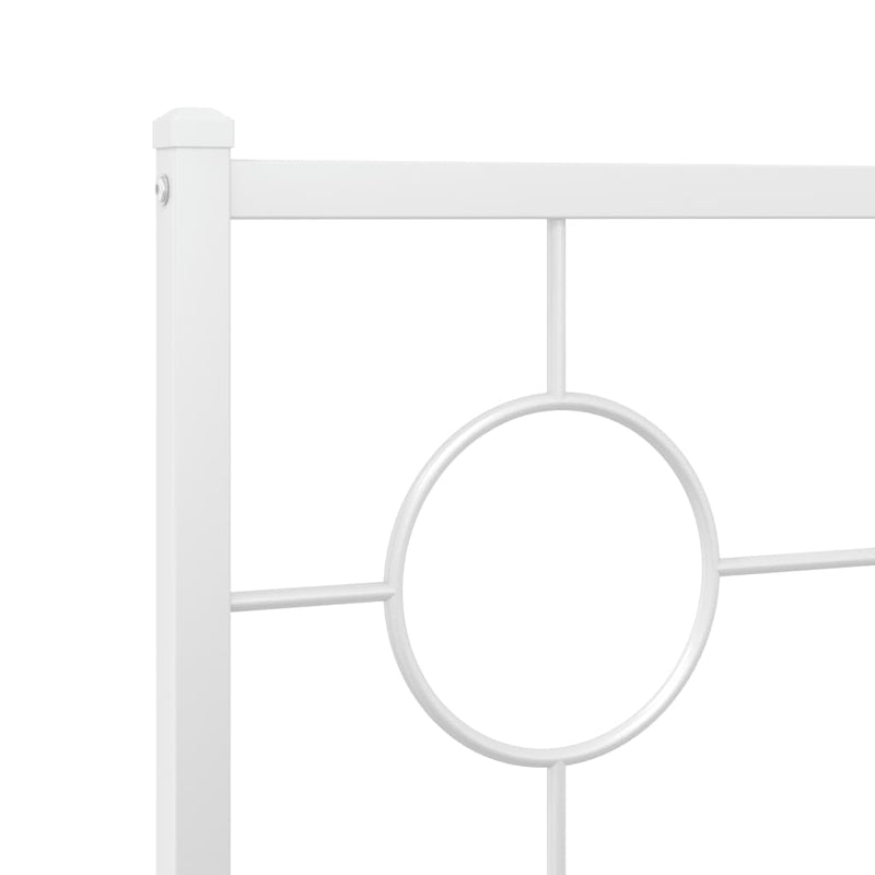 Tăblie de pat de schimb metalică, alb, 80 cm