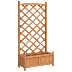 Jardinieră cu spalier, maro, 75 x 35 x 150 cm, lemn masiv de brad