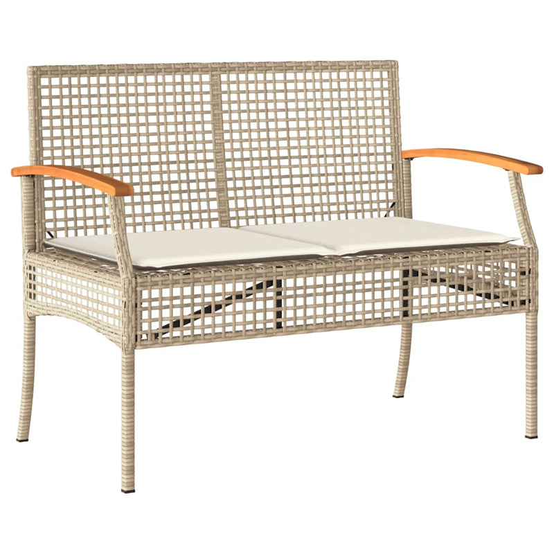 Set mobilier de grădină cu perne, 4 piese, bej, poliratan