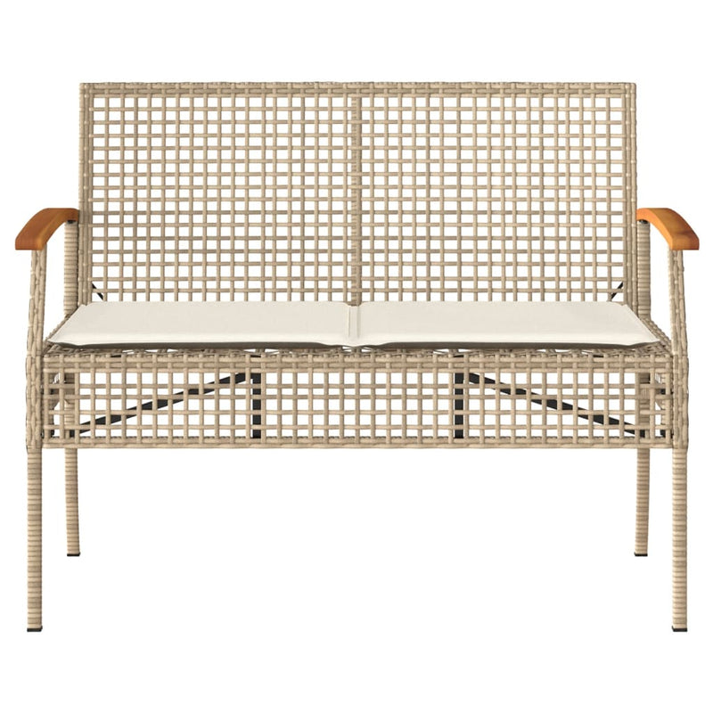 Set mobilier de grădină cu perne, 4 piese, bej, poliratan
