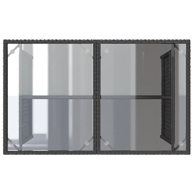Set mobilier de grădină cu perne, 2 piese, negru, poliratan