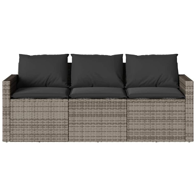 Set mobilier de grădină cu perne, 2 piese, gri, poliratan