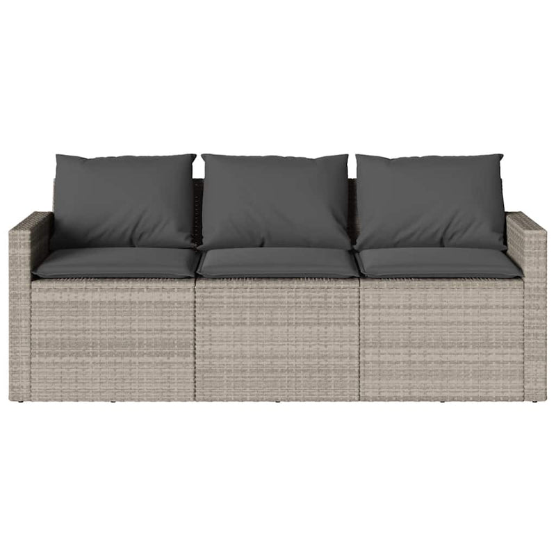 Set mobilier de grădină cu perne 2 piese gri deschis poliratan