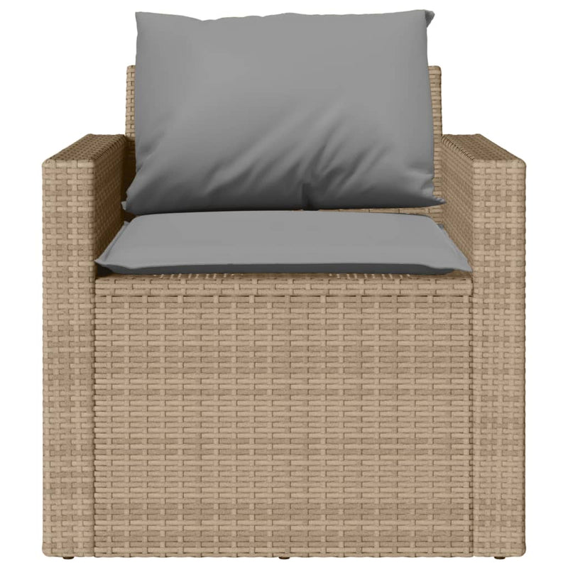 Set canapele de grădină, 4 piese, cu perne, bej, poliratan