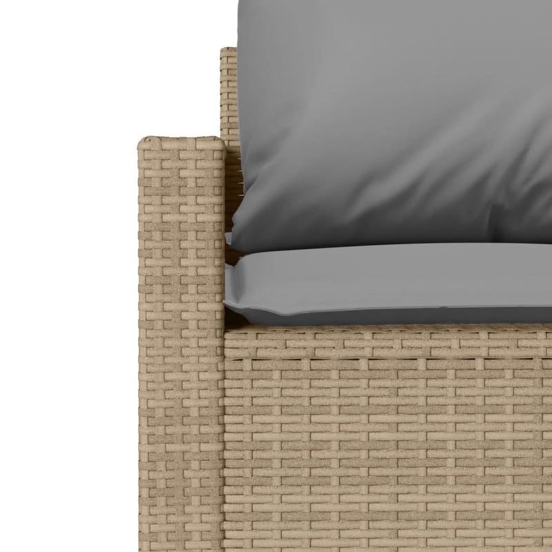 Set canapele de grădină, 4 piese, cu perne, bej, poliratan