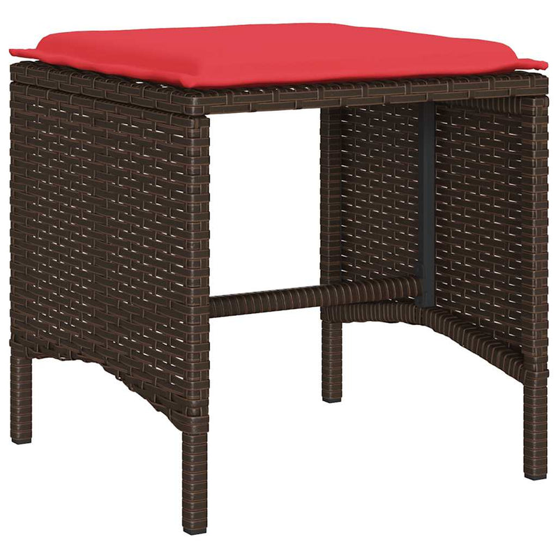 Set canapele de grădină, 4 piese, cu perne, maro poliratan maro