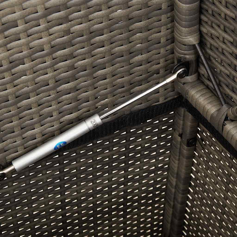 Bancă de grădină cu pernă, gri, poliratan