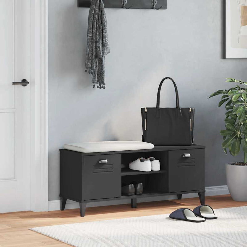 Bancă de pantofi „VIKEN”, negru, 106x35x45 cm, lemn prelucrat