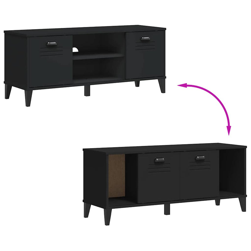 Bancă de pantofi „VIKEN”, negru, 106x35x45 cm, lemn prelucrat