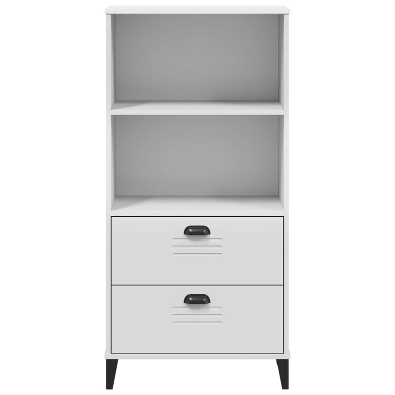 Bibliotecă „VIKEN”, alb, 60x35x123 cm, lemn prelucrat