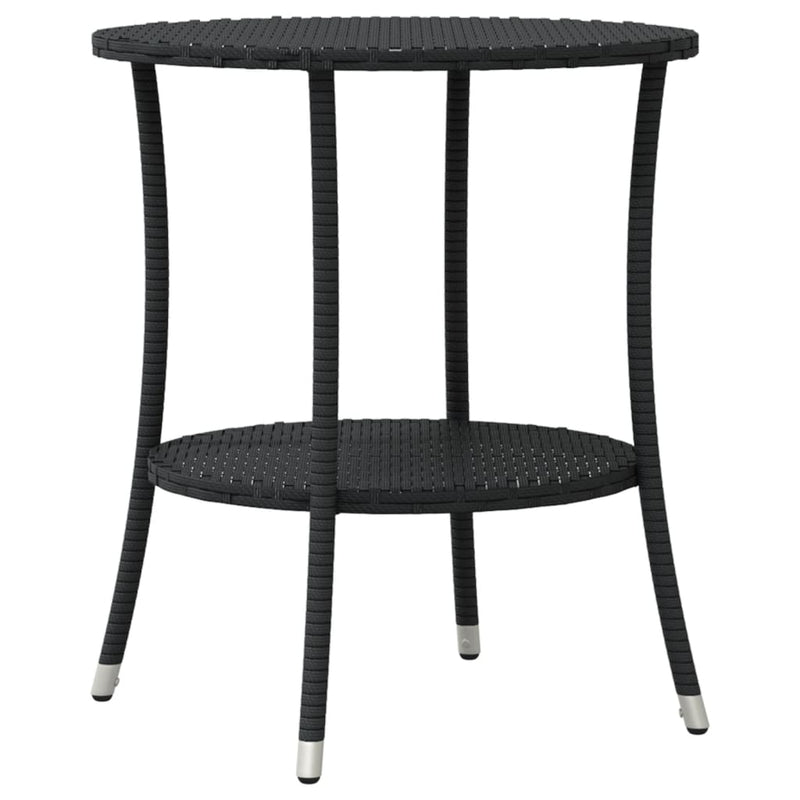 Set bistro cu perne, 3 piese, negru, poliratan