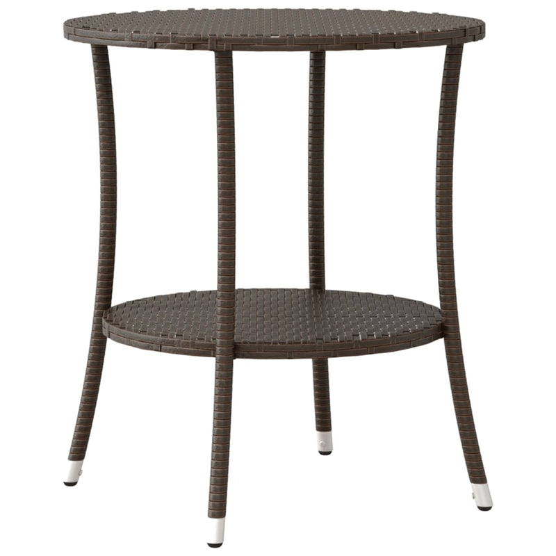 Set bistro cu perne, 3 piese, maro, poliratan