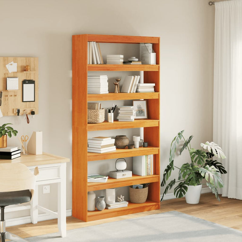 Bibliotecă/Separator cameră, 100x30x199,5 cm, lemn masiv pin