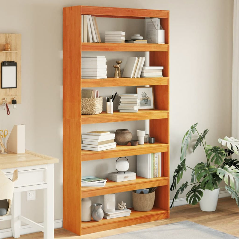Bibliotecă/Separator cameră, 100x30x199,5 cm, lemn masiv pin