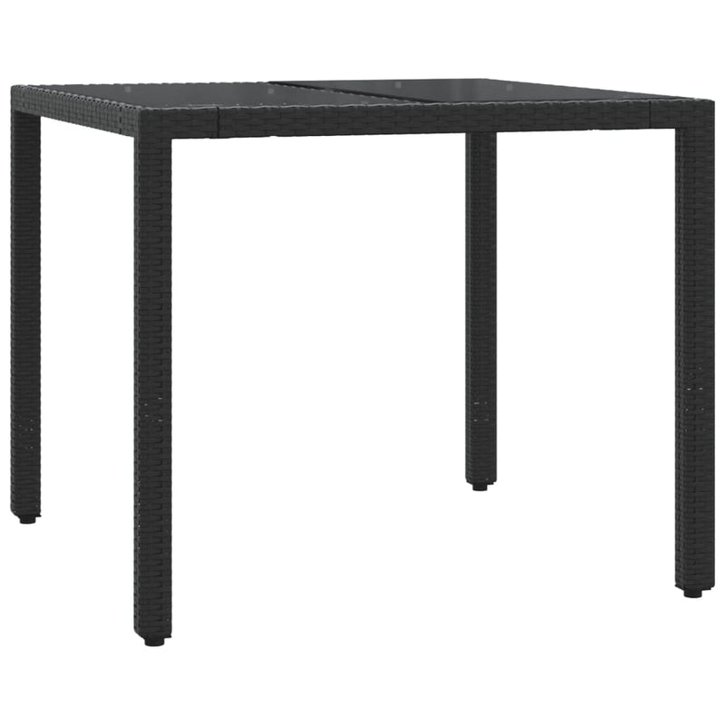 Set mobilier de grădină cu perne, 5 piese, negru, poliratan