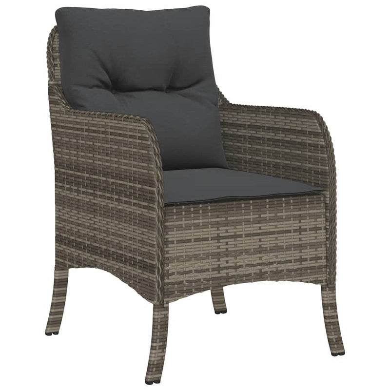 Set mobilier de grădină cu perne, 5 piese, gri, poliratan