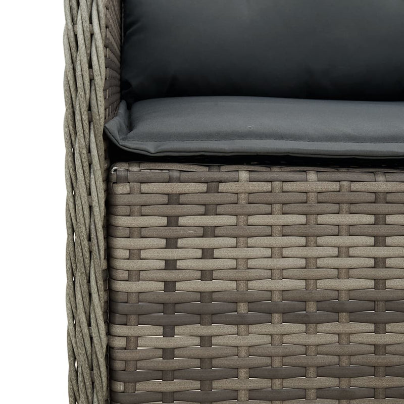 Set mobilier de grădină cu perne, 5 piese, gri, poliratan