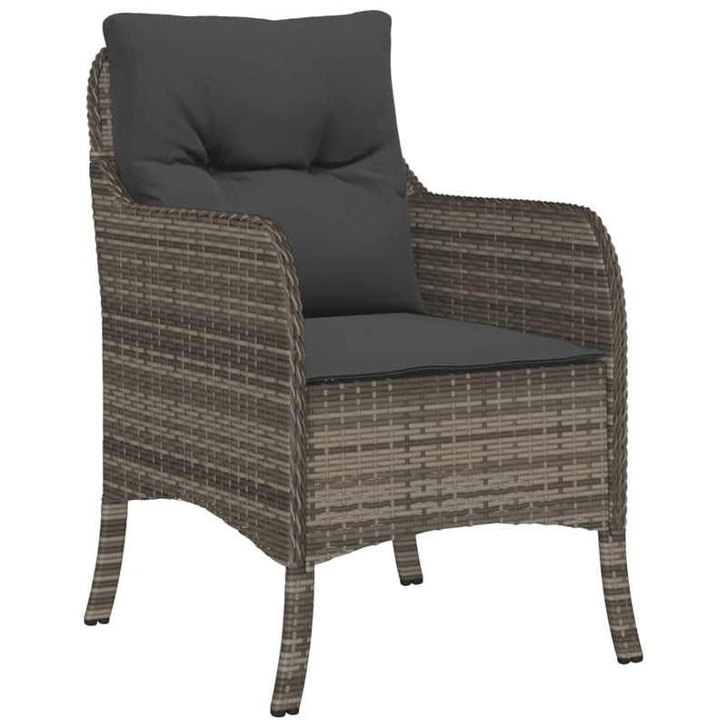 Set mobilier grădină cu perne, 9 piese, gri, poliratan